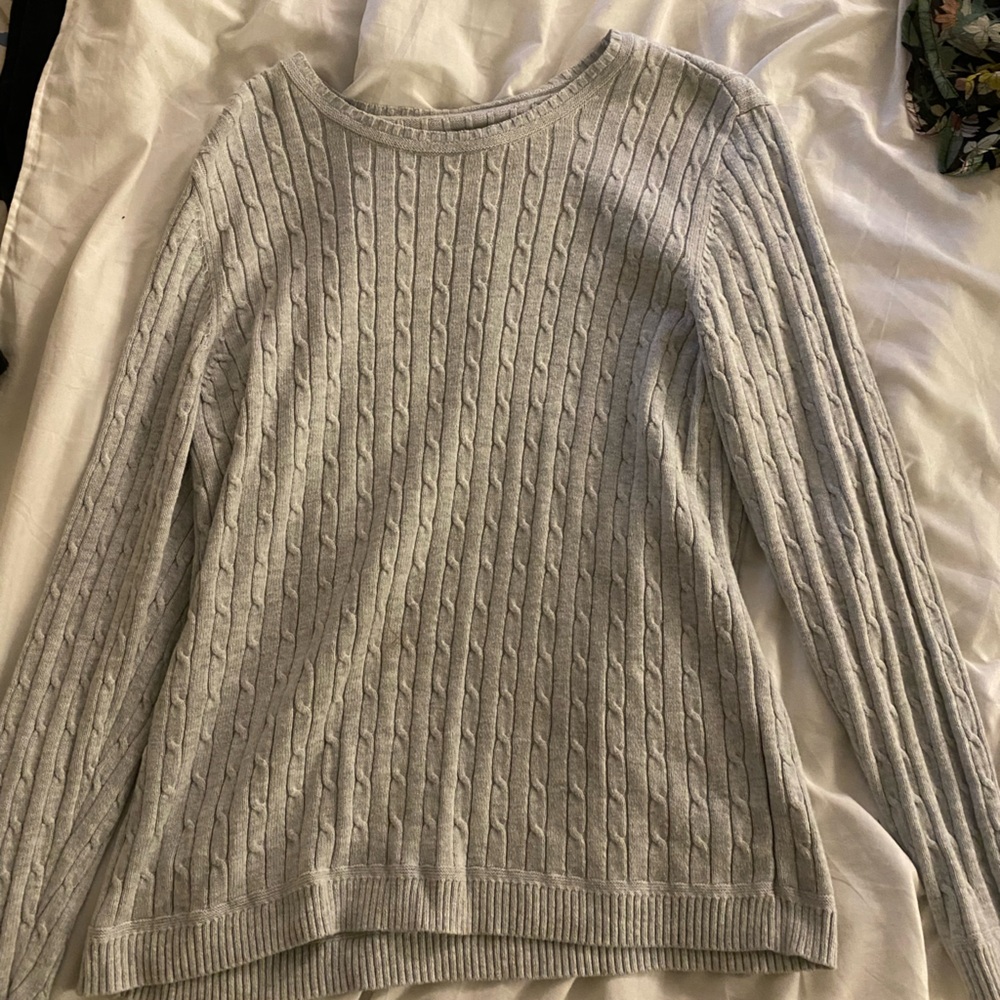 Gray Cable Knit Sweater